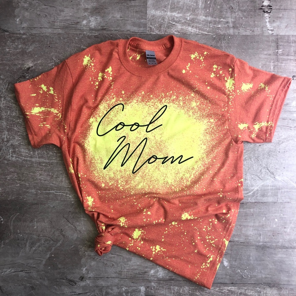Bleach Dyed Cool Mom Tee